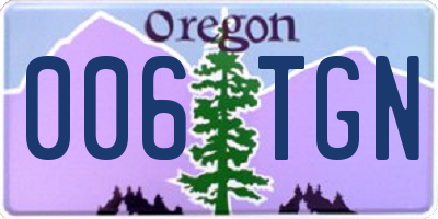 OR license plate 006TGN