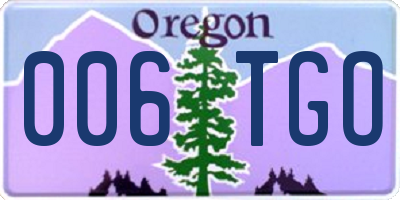 OR license plate 006TGO