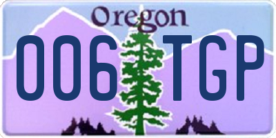 OR license plate 006TGP