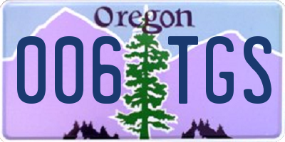 OR license plate 006TGS
