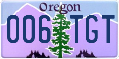OR license plate 006TGT