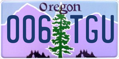 OR license plate 006TGU