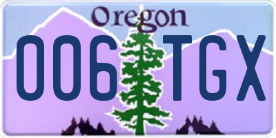OR license plate 006TGX