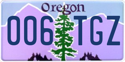 OR license plate 006TGZ