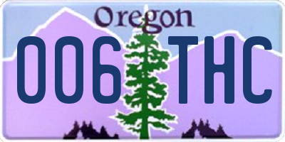 OR license plate 006THC