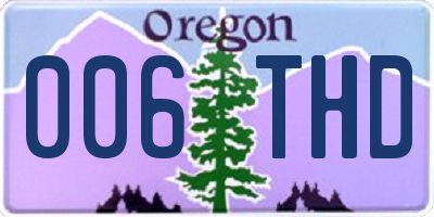 OR license plate 006THD