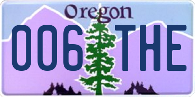 OR license plate 006THE