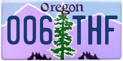 OR license plate 006THF