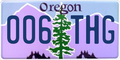 OR license plate 006THG