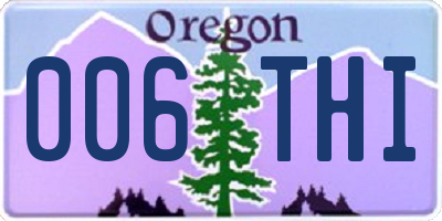 OR license plate 006THI