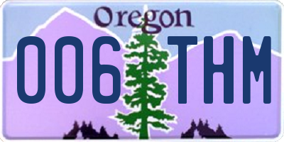 OR license plate 006THM