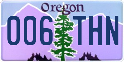 OR license plate 006THN