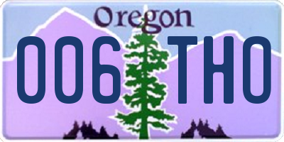 OR license plate 006THO