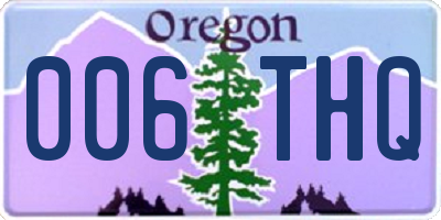 OR license plate 006THQ