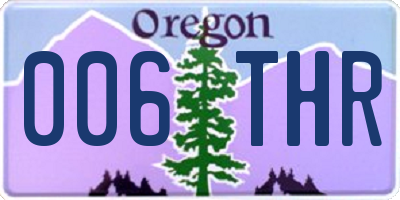 OR license plate 006THR