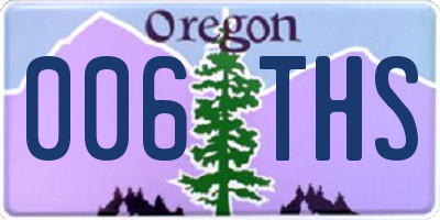 OR license plate 006THS