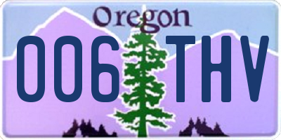 OR license plate 006THV