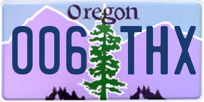 OR license plate 006THX