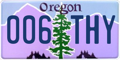 OR license plate 006THY