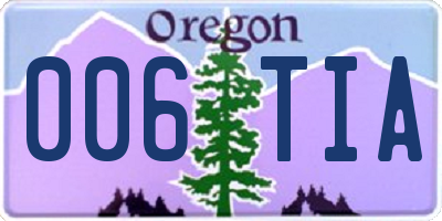 OR license plate 006TIA