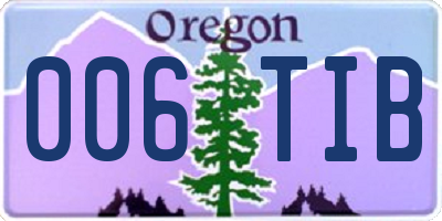 OR license plate 006TIB