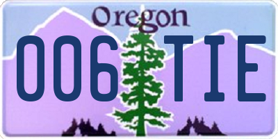 OR license plate 006TIE