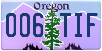 OR license plate 006TIF