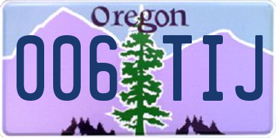 OR license plate 006TIJ