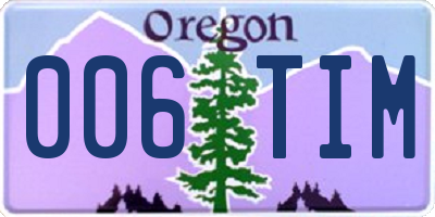 OR license plate 006TIM