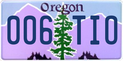 OR license plate 006TIO