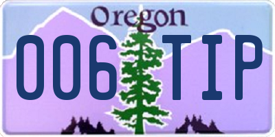 OR license plate 006TIP