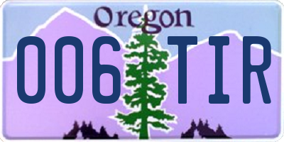 OR license plate 006TIR