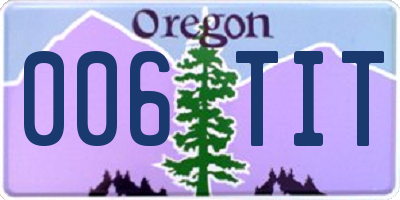OR license plate 006TIT