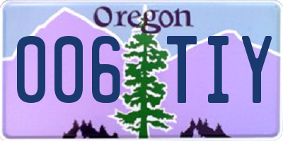OR license plate 006TIY