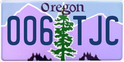 OR license plate 006TJC