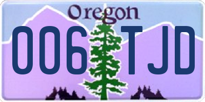 OR license plate 006TJD