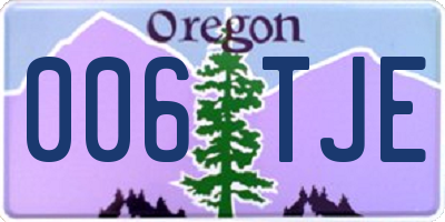 OR license plate 006TJE