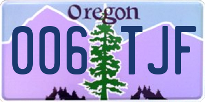 OR license plate 006TJF