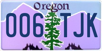 OR license plate 006TJK