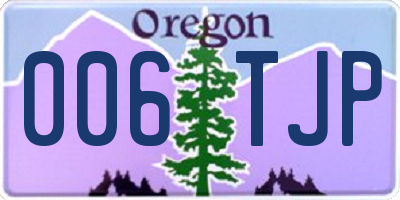 OR license plate 006TJP