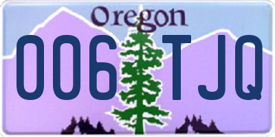 OR license plate 006TJQ