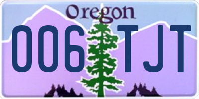 OR license plate 006TJT