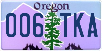 OR license plate 006TKA