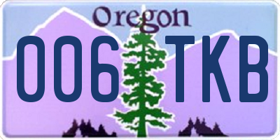OR license plate 006TKB
