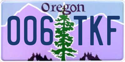 OR license plate 006TKF