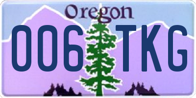 OR license plate 006TKG