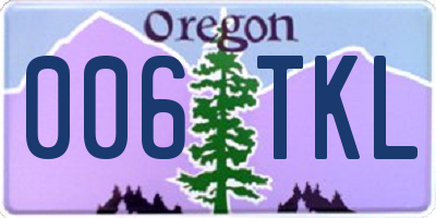 OR license plate 006TKL
