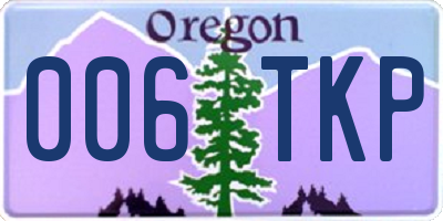 OR license plate 006TKP