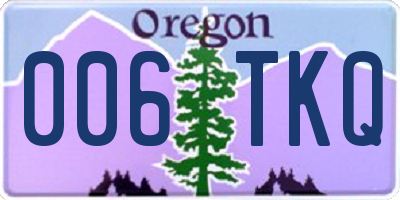 OR license plate 006TKQ