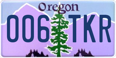 OR license plate 006TKR
